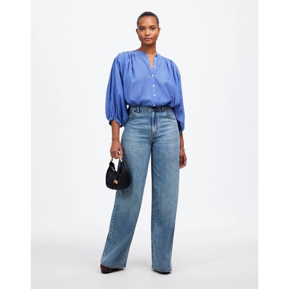 Madewell Denim - Madewell Baggy Straight Jeans Women’s 30 Dark Wash High Rise Casual Denimcore